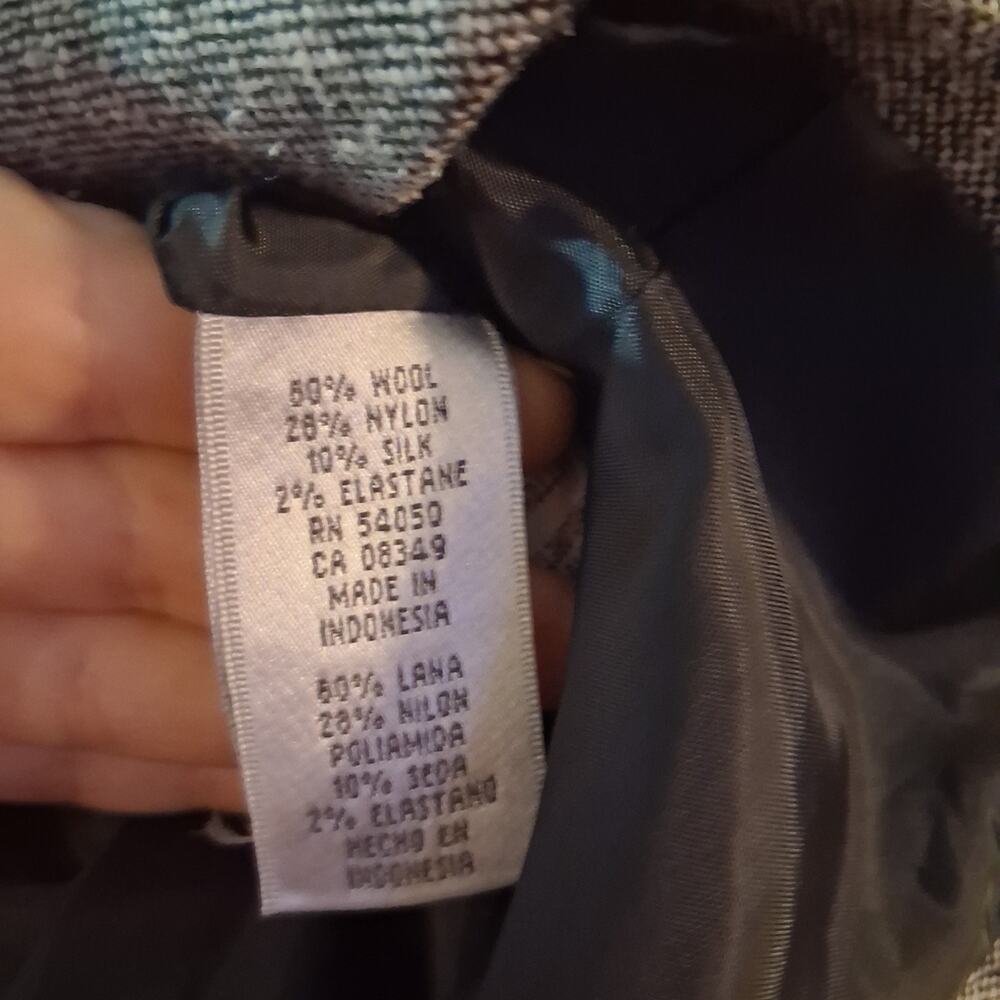Y2K Nine West Wool Silk Blend Jacket Gray Herringbone Career Size 8 - Picture 6 of 9